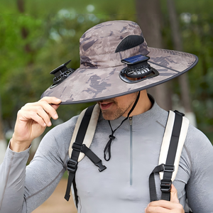 Chapeau Bob à Double Ventilateur Rechargeable Solaire et USB, Protection UV UPF 50+, Chapeau de Soleil Rafraîchissant à Large Bord pour la Pêche, la Randonnée et le Jardinage - Product Image 3