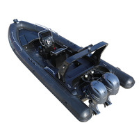 Bateau pneumatique de pêche sportive Haohai RIB760B en PVC/Hypalon, capacité 13 personnes, moteur hors-bord, durable et léger