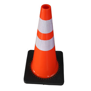 AU/NZ-Cono de tráfico de <span class=keywords><strong>PVC</strong></span> con <span class=keywords><strong>Base</strong></span> negra, Reflector de alto grado de 28 pulgadas, estándar - Product Image 3