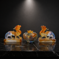 Pot à trésors en verre cristal fait main Artfamily, motif poisson rouge, art populaire, style ethnique, décoration d'intérieur, cadeaux haut de gamme, salon, bureau