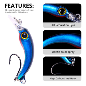 4CM 1.5G pesciolino leggero esca da <span class=keywords><strong>pesca</strong></span> esca dura minnow <span class=keywords><strong>esche</strong></span> <span class=keywords><strong>con</strong></span> ancorette <span class=keywords><strong>pesca</strong></span> <span class=keywords><strong>pesca</strong></span> nuovo tipo - Product Image 3