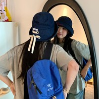 Topi Denim Bordir Kasual Gaya Koboi Jepang untuk Wanita Dewasa, Musim Semi Musim Panas, Besar, Bernapas, Dapat Disesuaikan, Pelindung Matahari