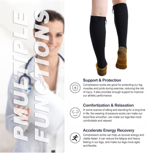 Chaussettes de compression graduée à fermeture éclair sur le devant, hauteur genou, <span class=keywords><strong>pour</strong></span> un port facile et un soutien ciblé - Product Image 4