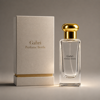 Flacon de parfum personnalisé de style vintage de 30 ml, 100 ml, flacon de parfum vide avec bouchon doré, flacon de parfum de luxe transparent de 50 ml avec boîte
