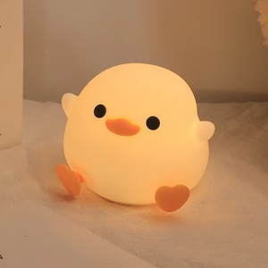 Lampe de nuit LED canard moderne pour nouveau-né pépinière bébé sûr Silicone souple contrôle tactile alimenté par batterie <span class=keywords><strong>veilleuse</strong></span> - Product Image 3