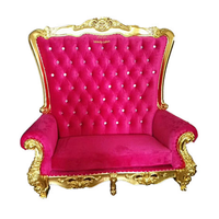 Fauteuil de luxe doré et argenté à dossier haut pour marié, mariée, roi, mariage royal