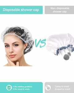 <span class=keywords><strong>Bonnet</strong></span> <span class=keywords><strong>de</strong></span> douche jetable en PE imperméable, biodégradable, anti-huile et anti-poussière, épaissi et élastique, à prix avantageux et très demandé - Product Image 4
