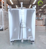 Cuve de refroidissement et de mélange carrée en acier inoxydable avec agitateur pneumatique pour la transformation des aliments, des boissons, des produits laitiers et des liquides