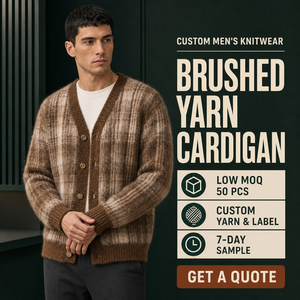 <span class=keywords><strong>Cardigan</strong></span> da Uomo Personalizzato con Motivo Sfumato a Quadri, Maglione Morbido a Collo a V, Stile Cityboy, OEM per Marchi di Moda - Product Image 1