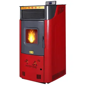 Boiler indoor straw 10kW hot air generator for real fire burning biomass pellet stove