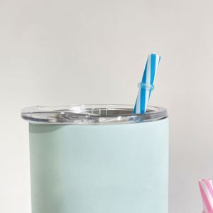 Blank Sublimation Matte Colorful 20oz 600ml Stainless Steel Skinny Straight <b>Tumbler</b> <b>with</b> Colorful <b>Straws</b> for Sublimation - Product Image 4