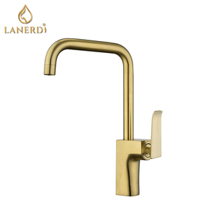 Grifo Mezclador de Cocina Monomando Moderno con Válvula de Cerámica, Chapado en Oro, Sin Retardo, Grifería <span class=keywords><strong>Dorada</strong></span> - Product Image 5