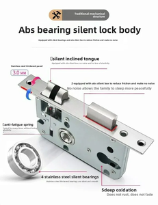 โรงแรมสไตล์โมเดิร์นมินิมอล ใช้ระบบล็อคประตูภายใน ผลิตจากโลหะผสมสังกะสี โครงสร้างไม้เนื้อแข็ง ดีไซน์ใช้งานได้ทั้งสองด้าน ติดตั้งง่าย เหมาะสำหรับห้องนอน - Product Image 6
