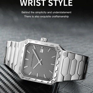 Luxury Brand New Arrivals 222 Square Men's Wrist <b>Watch</b> Stainless Steel VH31 Sweep Quartz Movt Male Sport <b>Watches</b> - Product Image 2