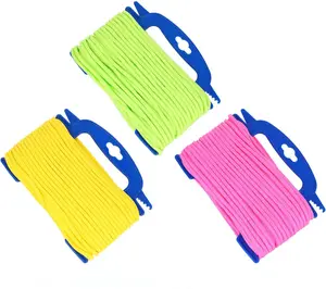 三件套-50英寸橙色黄色和粉色聚丙烯材料绳霓虹编织实用对线绳
