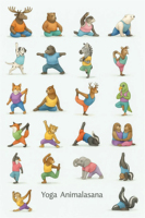 Affiche imprimable Yoga Animalasana - Animaux mignons en position de yoga, décoration murale pour enfants et passionnés de yoga (lot de 1 pièce)