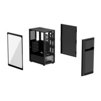 Boîtier PC Gamer Century Star ATX Full Tower avec panneau latéral en verre, fond lumineux en alliage d'aluminium, ports USB avant 120 mm