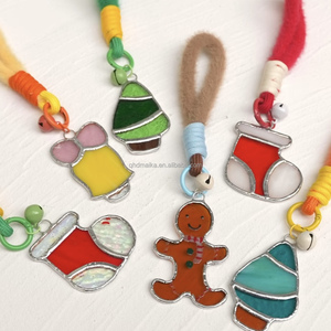 Ornement de fenêtre suspendu en <span class=keywords><strong>vitrail</strong></span> <span class=keywords><strong>Tiffany</strong></span>, motif oiseau cardinal rouge, structure solide, cadeau de Noël, décoration d'atelier - Product Image 5