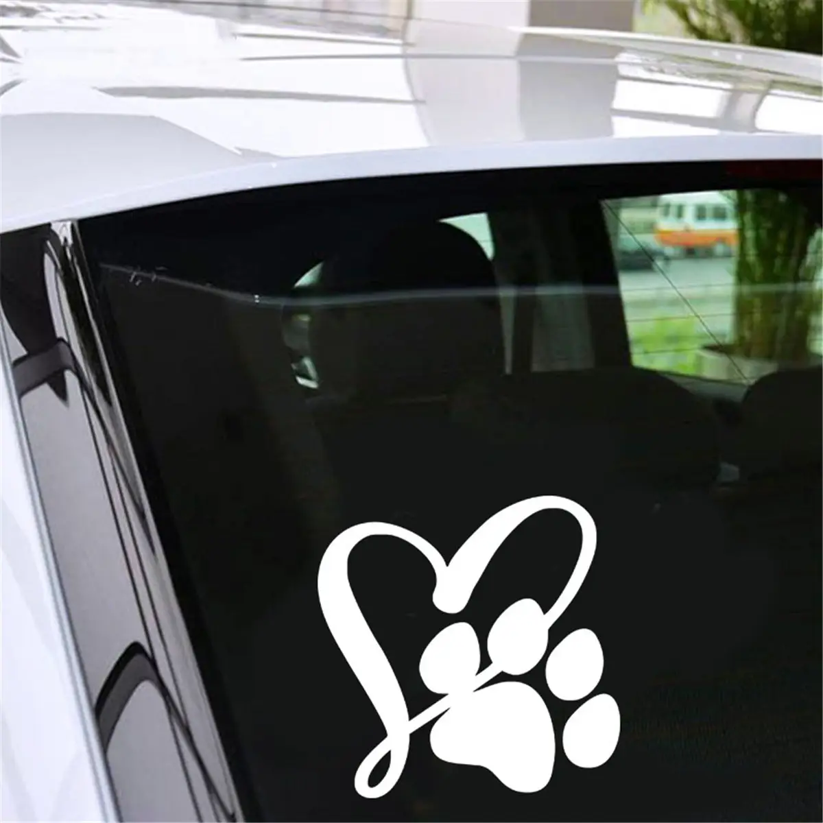 Pet Dog Paw Love Heart Decal Car Window Bumper Laptop Wall Vinyl Stickers Gift Die Cut Decals Latop window Glass Vinyl Sticker