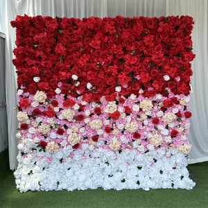 Panel de flores 3D/5D HK-FW062 para bodas, pared de rosas de seda, rollo de pared de flores de 8*8 pies, decoración de fondo de 8 pies. - Product Image 3