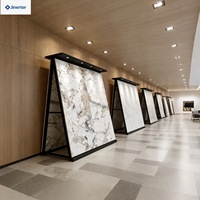 Présentoir robuste sur pied pour grands échantillons de carreaux en porcelaine, marbre, granit, quartz et pierre technique