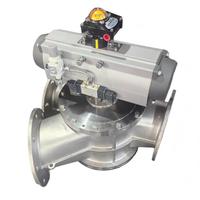 Katup Pengalih 3 Arah Tipe Y Sudut Kustom SS304 SS316 Badan Cor Elektropoles Internal Port Pneumatik Ukuran 1/2 Inci hingga 2 Inci