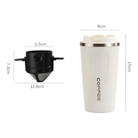 Bouteille isotherme pliable en acier inoxydable 510 ml avec couvercle à ouverture facile, base antidérapante, isolation thermique 12-24h, vente en gros personnalisée