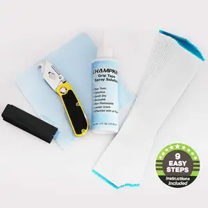 High Quality Deluxe Golf Grip Regripping Kit - Hook Knife,2" x 10" Professional Tape,5 oz Solvent,Clean Cloth and Rubber Vise Cl