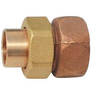 Raccord rapide 3 pièces en bronze droit avec filetage femelle BSP 14x1/2 pouces polypropylène soudable pour application à l'eau - Product Image 1