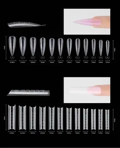 Beautilux Salon DIY 120 adet temizle tırnak uzatma İpuçları Set tam kapak poli uzatma jel çift tırnak formları için akrilik UV