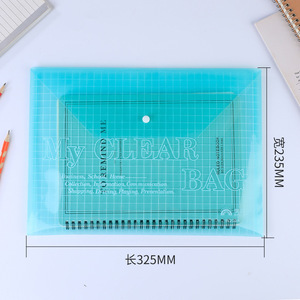 <span class=keywords><strong>A4</strong></span> PVC transparente botón a presión sobre fino impermeable escuela Oficina estudiante papel cuaderno organizador carpeta de archivos - Product Image 5