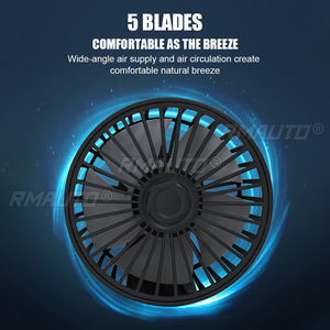 Ventilador de Coche USB de 5V con Doble Cabezal, Ventiladores de Refrigeración Ajustables de 2 Velocidades, Mini Ventilador de Cinco Aspas con Viento Potente - Product Image 2