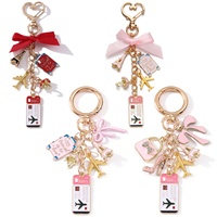 Porte-clés de voyage tendance, breloque de sac, pendentif en métal irrégulier motif dessin animé, accessoires créatifs, cadeau idéal pour anniversaire ou souvenir