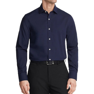 Chemise tissée ajustée pour homme, style business décontracté, boutons recouverts, infroissable, séchage rapide, légère, respirante, en tissu de coton doux - Product Image 5