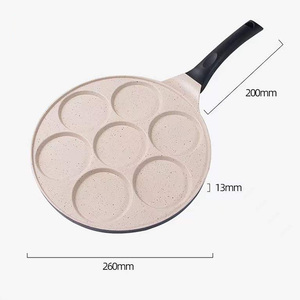 Poêle à crêpes antiadhésive 7 trous 26Cm, 1 pièce, nouvelle cuisine de noël, <span class=keywords><strong>Mini</strong></span> visage et Smile - Product Image 6