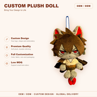 Poupée en peluche anthropomorphe personnalisée, style anime, figurine rembourrée en coton, cadeau de collection pour fans, vente en gros