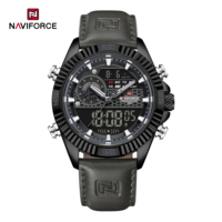 Montres NAVIFORCE 9262L pour hommes, mode sport, chronographe, alarme, montre-bracelet étanche, quartz, grande montre numérique pour homme