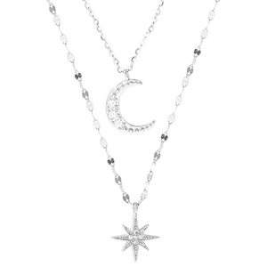 Hete Verkoop Delicate Maan Ketting Glanzende Sterren Gelaagde Hanger Choker Verjaardagsfeestje Geschenken Mode Vrouwen - Product Image 6
