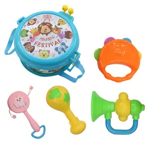 China Lieferant Hot Sale Kunststoff Trommel Set Handbell Baby Rassel Spielzeug für Baby