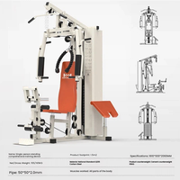 Station de musculation multifonctionnelle pour la maison, machine combinée presse à jambes et crossover avec pile de poids de 65 kg pour la musculation