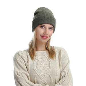<strong>Women</strong> &amp; Men'<strong>s</strong> Autumn Winter Cotton <strong>Cashmere</strong> Knitted Plush Character Thermal <strong>Beanie</strong> Hats with Ribbed Cuff for Skiing - Product Image 2
