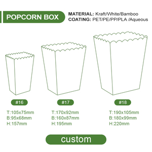 Tùy chỉnh kích thước logo in dùng một lần kraft giấy bỏng ngô <span class=keywords><strong>container</strong></span> xô bao bì thực phẩm Takeaway hộp cho nhà hát - Product Image 3