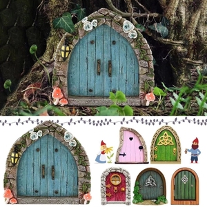 Venda quente Porta De Fada De Madeira Porta De Fada Jardim Árvore Decoração Ornamentos De Madeira Jardim Decoração Artesanato - Product Image 1