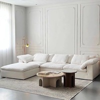 Ensemble Canapé Sectionnel Moderne de Luxe pour Salon, Meuble en Forme de L, 2 ou 3 Places avec Recliner d'Angle Compression Sans Cadre pour Aménagements Intérieurs