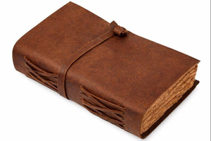 สมุดบันทึกหุ้มหนังสีน้ำเงินเข้ม ทำมือ กระดาษขอบดิบสไตล์วินเทจ สมุดจดบันทึกแบบเรียบง่ายสำหรับเขียนและวาดภาพ - Product Image 6