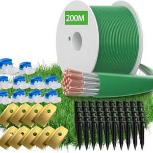 Fil de délimitation universel pour tondeuse à gazon, contient 50x piquets de fixation + 10x connecteurs de fil + 9x lames en titane, fil pour tondeuse robotisée - Product Image 1
