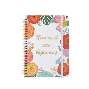 Custom Printed Weekly Monthly Planner Notebooks Agenda Daily Spiral Organizer A5 Notebook Monthly Agenda Planner Printing