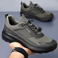 Chaussures de randonnée pour hommes, respirantes, en maille, à laçage rapide, baskets de trekking antidérapantes, résistantes à l'usure, chaussures décontractées pour la marche
