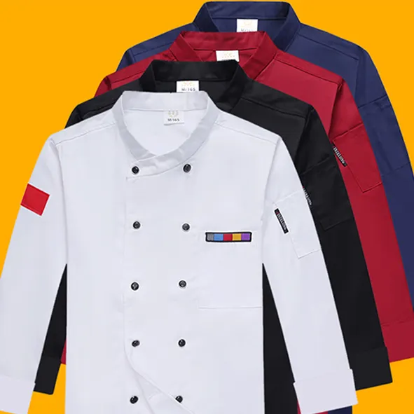 Chaqueta de Chef con logotipo personalizado, abrigo de manga corta para Hotel, cocina, restaurante, ropa de trabajo, Catering, uniforme de cocina con bolsillo