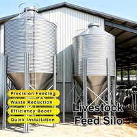 Silo de Alimentación para Ganado Galvanizado, Contenedor de Almacenamiento de Granos de Tamaño Personalizado para Cerdos, Aves de Corral, Ganado Vacuno y Ovejas, Sistema de Alimentación para Granjas